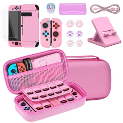 Switch Storage Bag 16 in 1 Switch Console Accessory With Switch Carry Case, Protective Case, Screen Protector Adjustable Stand