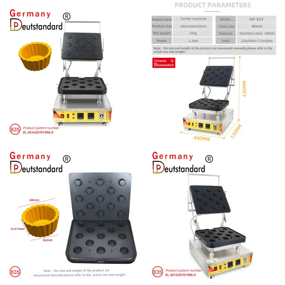 

NP-835 Commercial Stainless Steel Custard Tart Shell Machine Dual Voltage 110V 220V