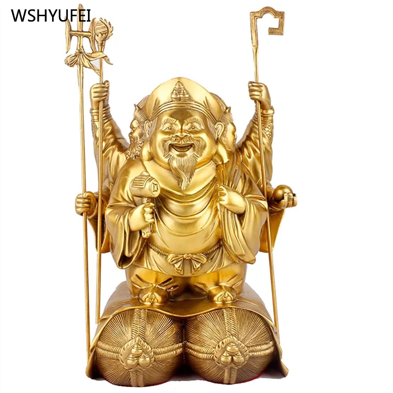 

Metal Three sided Buddha Home Buddha Carvings Home decoration accessories 1pcs Feng Shui ornaments