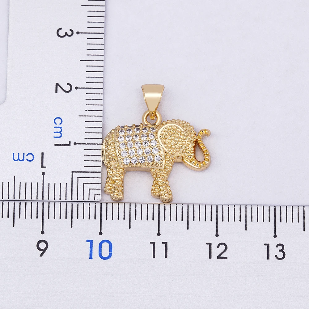 Nidin Charm Lucky Elephant Necklace Cubic Zirconia Pendant Gold Color Long Chain Choker For Women Party Wedding Jewelry Gift