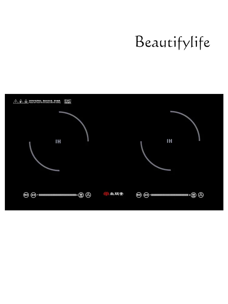 

Индукционная плита с двойной головкой, черная Встроенная бытовая электрическая керамическая плита высокой мощности