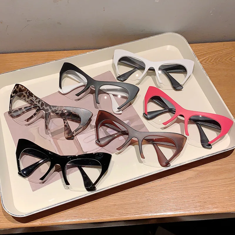 Retro Damen Halbrahmen Cat Eye Brillengestelle Mode Optischer Rahmen – Detail 1