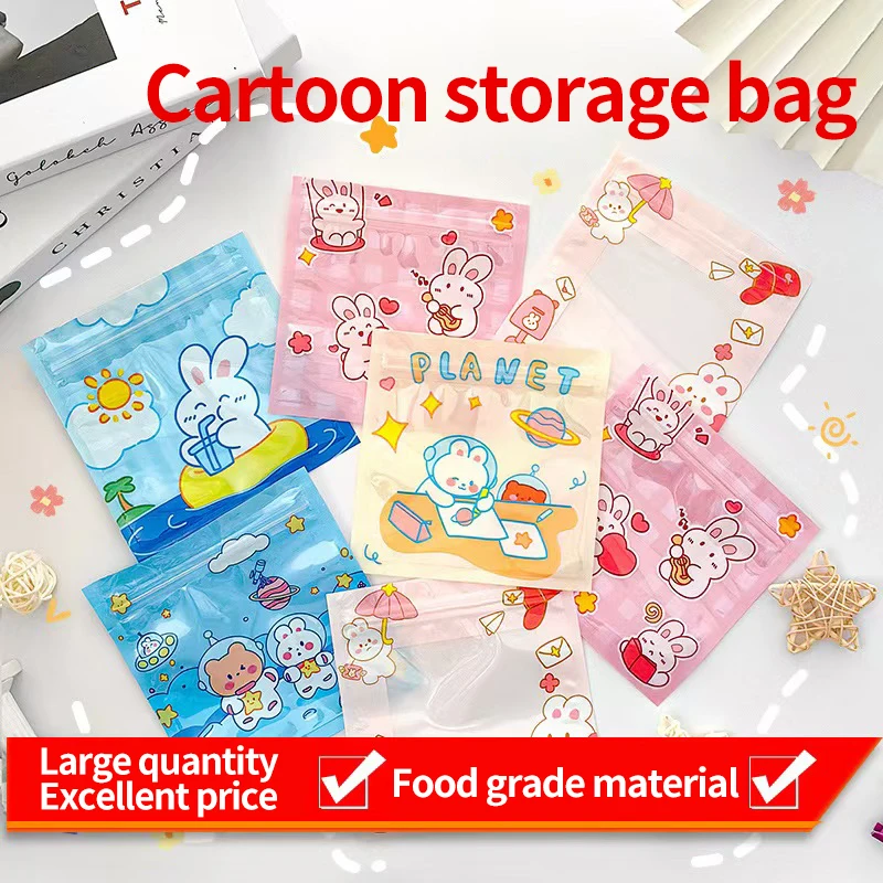 JinSen 100pcs Clear Ziplock Bag Candy Cookies Packaging Bags Jewelry Ornament Beads Storage Pouches Gifts Snack Bags