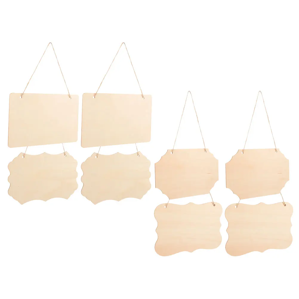 

8pcs Decorative Hanging Sign Blank Plaques Diy Wooden Pieces Diy Craft Unfinished Wood Signs Sewing Accessories