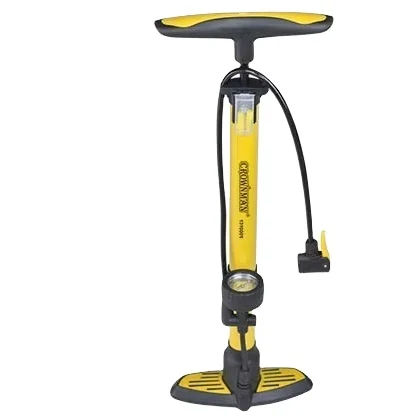 Carbon Steel Double Tube with Barometer Bicycle Car Tire Inflator With Gauge 38*600mm Hand Pump