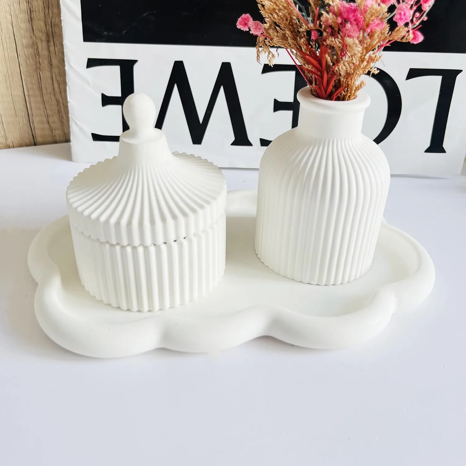 Nuvens bandeja irregular molde de silicone caixa listrada vaso de flores placa gesso molde epóxi recipiente de doces vaso de flores presente decoração de casa