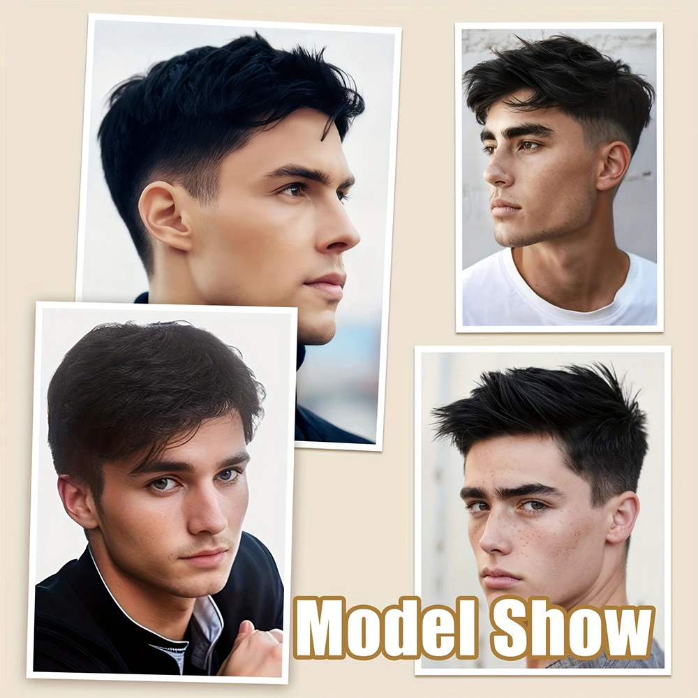 Men Hairpiece Stylish Men Wig Natural-looking Men's Synthetic Hair Wig for Spots Gray Hair Coverage Short Straight Hairpiece image 4