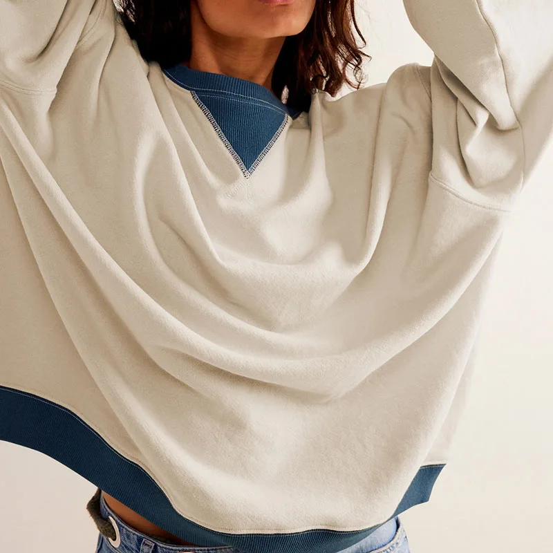 Pull à Manches sulfen Patchwork pour Femme, Streetwear, Décontracté, à la Mode, pour ix, Collection Automne Hiver