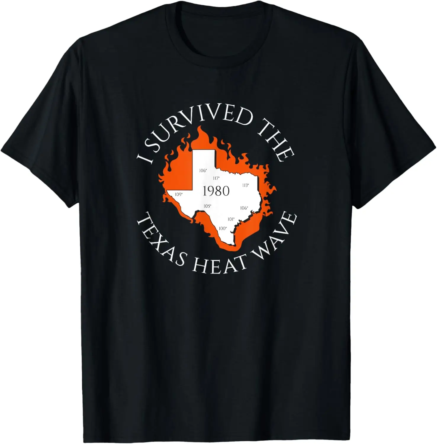 

Летняя футболка TX в стиле ретро TX I Survived the 1980 года Texas Heat Wave