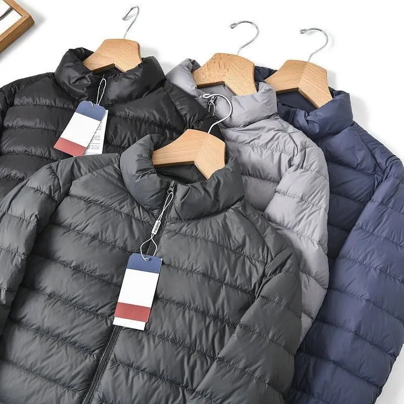 Calore Leggero ort Puffer Jaet Colletto alla coreana da uomo Cappotto con cappuccio Elemento con nodo Tessuto in nylon Vestibilità ampia Primavera Se...