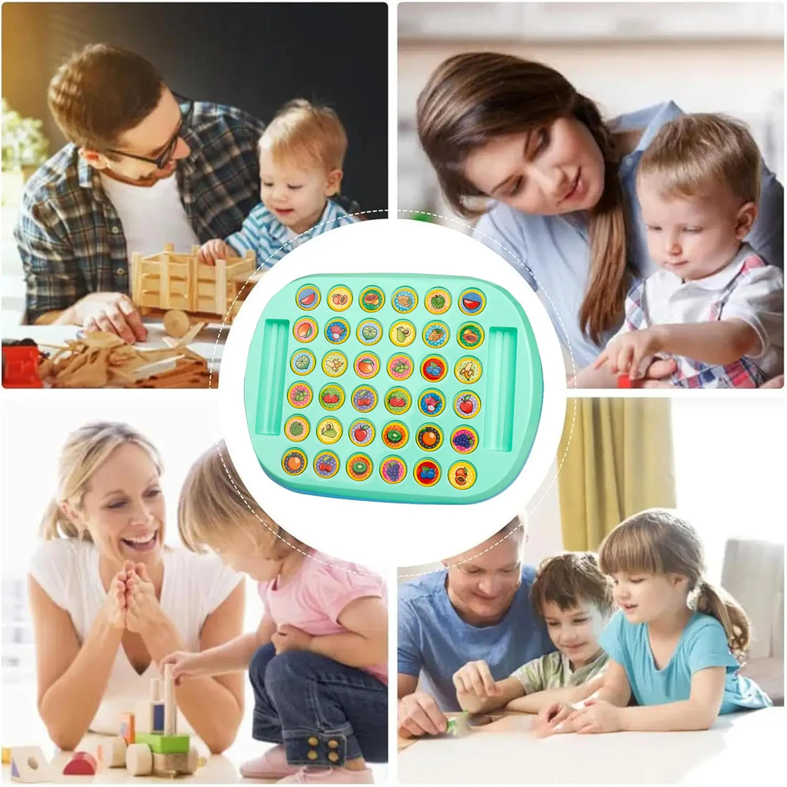 Jeu de correspondance de mémoire pour enfants, jouets éducatifs à motifs de fruits d'animaux, jeu de société de stratégie assorti pour enfants en bas âge