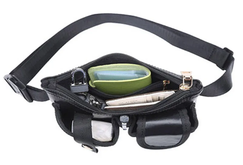 Men Women Waist Bag PU Leather Blet s Fanny Pack Fashion Walkie-talkie Tool  for Bars Night Club Salesperson