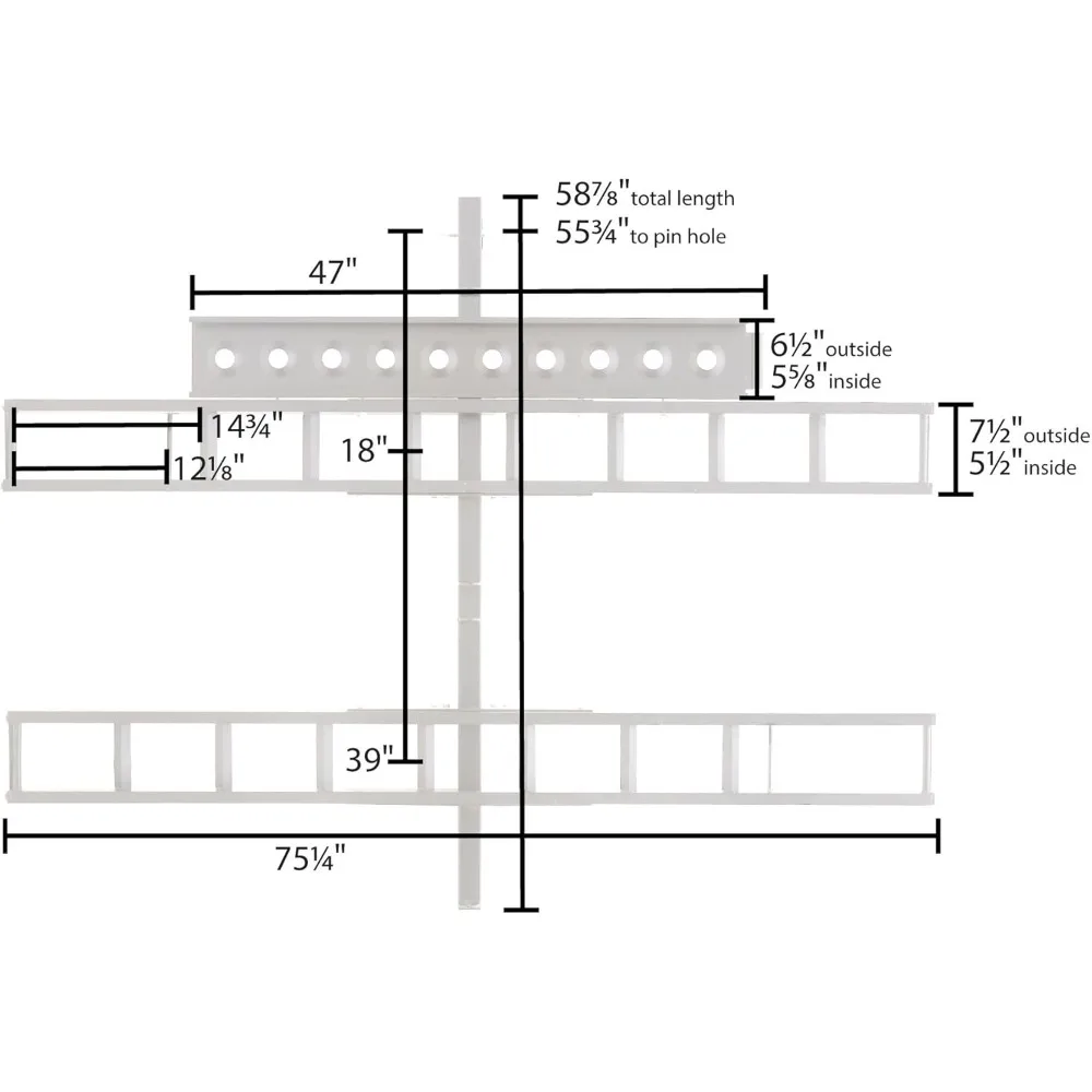 Dual e-Bike or Fat Tire Bike Rack Roll-On Roll-Off Ramp 600 lb. Capacity Anti-Rattle Device 2" Receiver