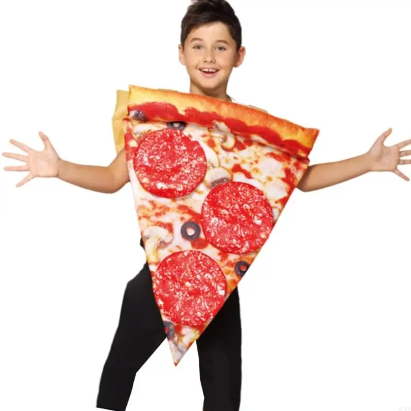 

270D детские забавные костюмы унисекс с ломтиками пиццы, туники для пиццы, топ, костюм еды на Хэллоуин