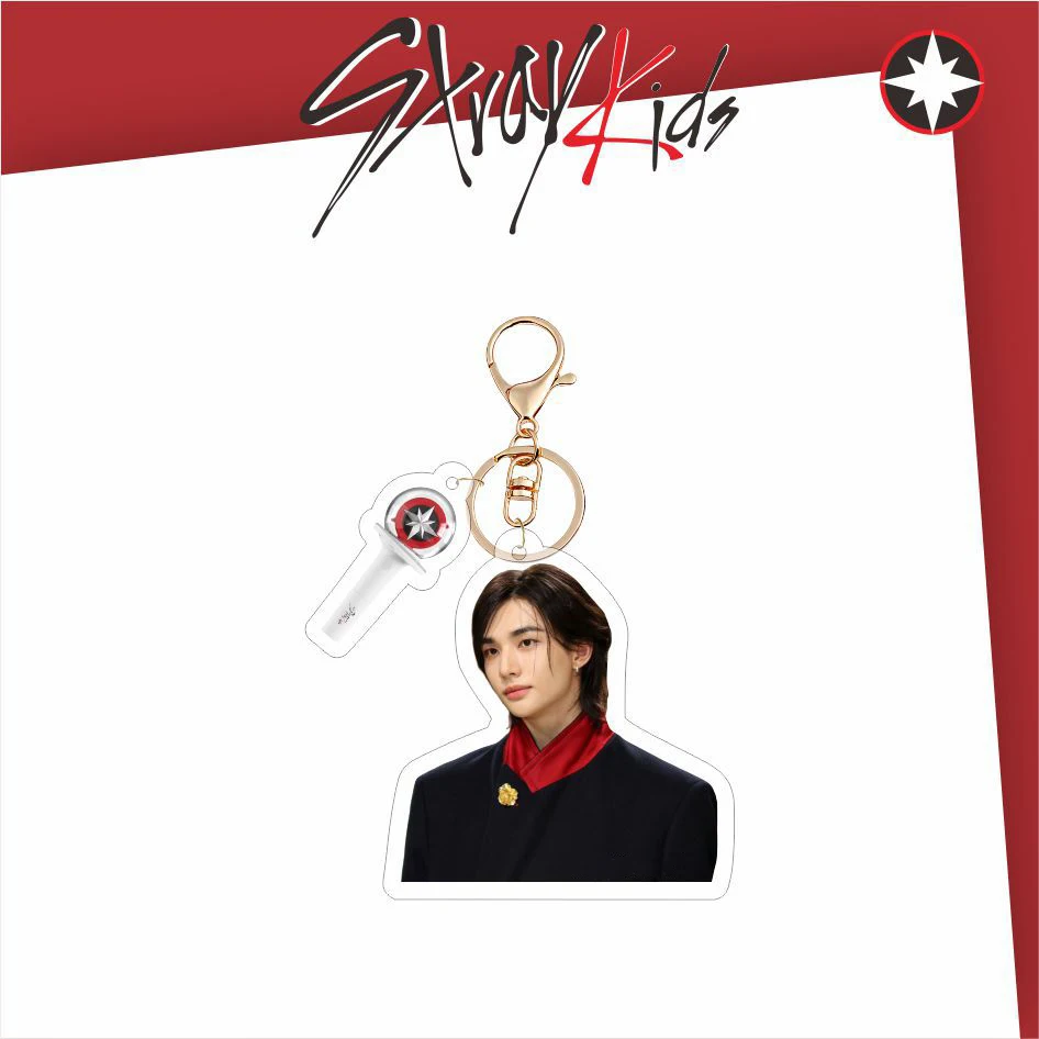 Straykids Cartoon Acrylic Card Picture Frame Keychain Star Jewelry Friends Girl Gift Pendant Bag Charms Accessories Key Ring