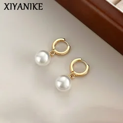 XIYANIKE 2023 Trending Gentle Pearl Hoop Earrings For Women Girl Fashion New Ear Jewelry Lady Gift Party Wedding серьги женские