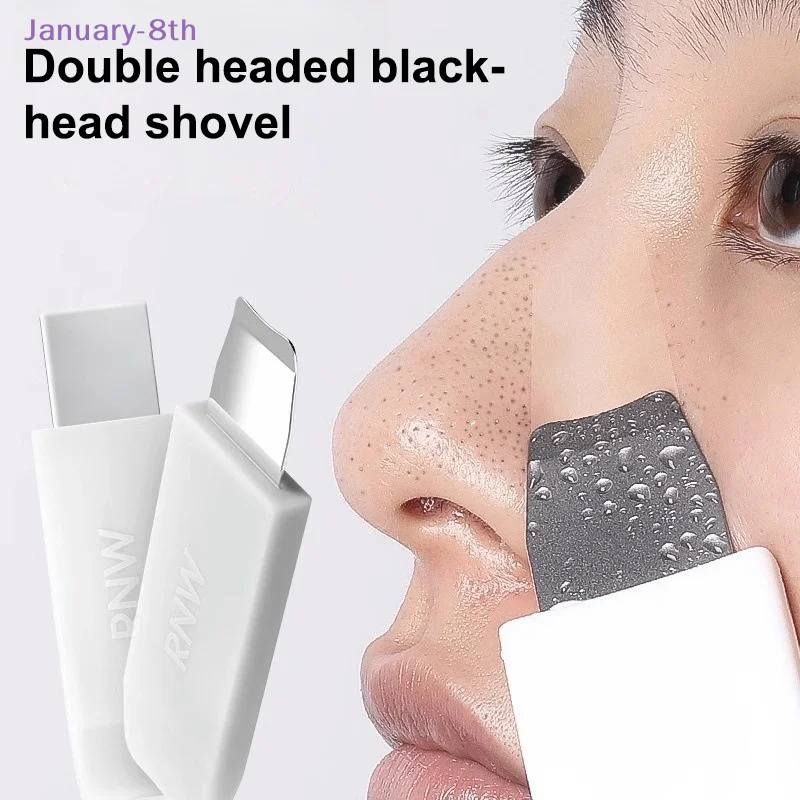 Pala de limpieza Manual de poros de doble cabeza, herramienta de limpieza profunda para eliminar puntos negros y mascarilla Facial, exfoliante de cara y nariz