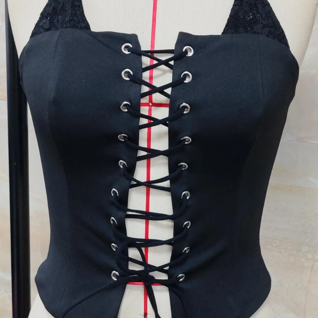 Women's Lace Up Soild Color Halter Neck Vest Summer Sleeveless Open Back Front Cross Bandage Tank Tops