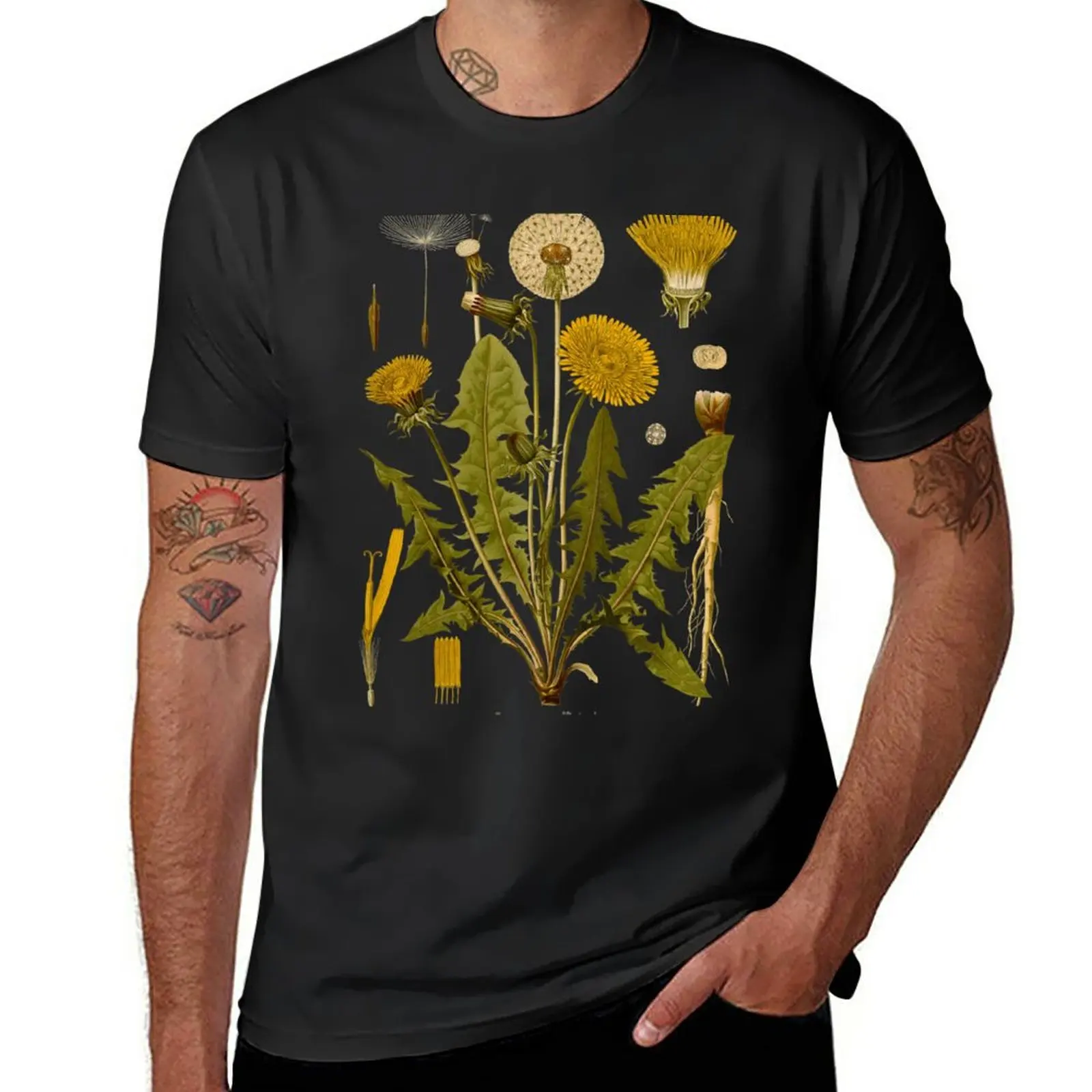 New Dandelion T-Shirt summer top hippie clothes Short sleeve tee men