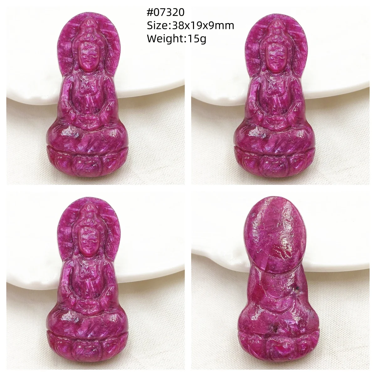 Genuine Natural Red Ruby Pendant Star Light Guanyin Women Men The Buddha Red Ruby Necklace Gemstone Fashion Jewelry AAAAAA view 3