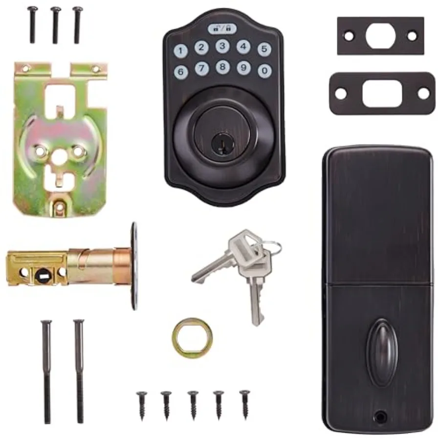 Electronic Keypad Deadbolt Door Lock with Touch-Control Keyless Entry, Keyed Entry Option, Traditional view 5