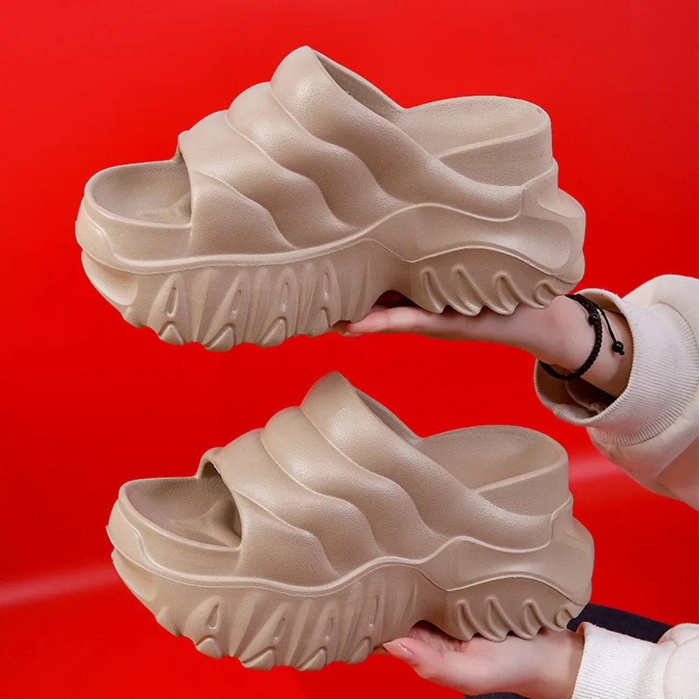 

Lightweight Casual Wedges Slippers 10cm Increased Light Slip on Summer Sandals EVA Soft Platform Slides Shoes Outdoor Activities