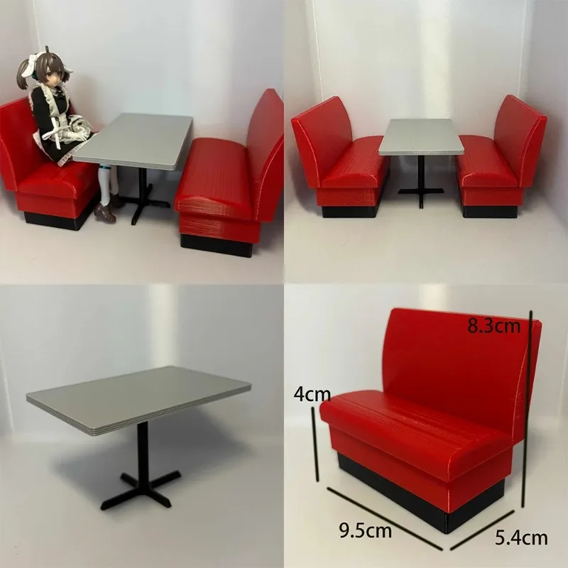 

Масштаб 1/12: модель стола и стула для кафе в западном стиле, аксессуары для сцен, подходят для 6-дюймовых фигурок.