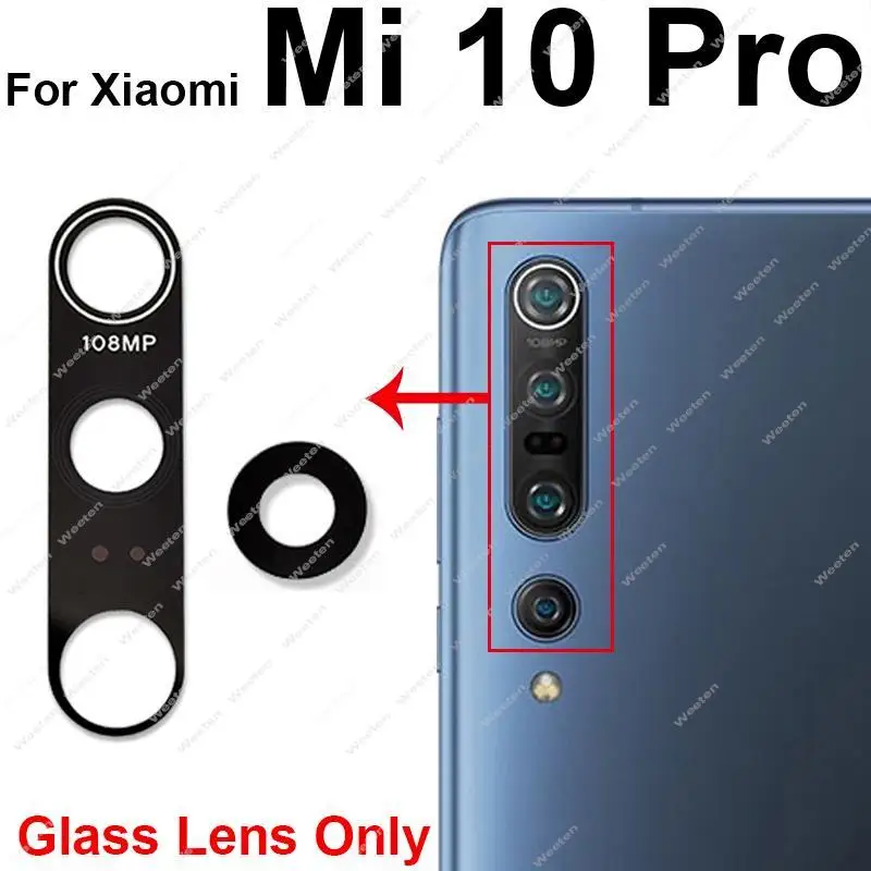 For Xiaomi Mi 10 10 Pro 10 Lite 10 Ultra Rear Back Main Camera Lens Glass Frame Holder Glass Lens Cover Replacement