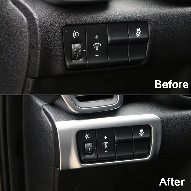 For Kia Sportage 4 QL 2016 2017 2018 2019 2020 2021 ABS Car Headlight Head Lamp Switch Adjustment Trim Sequin Decoration Cover - view 3
