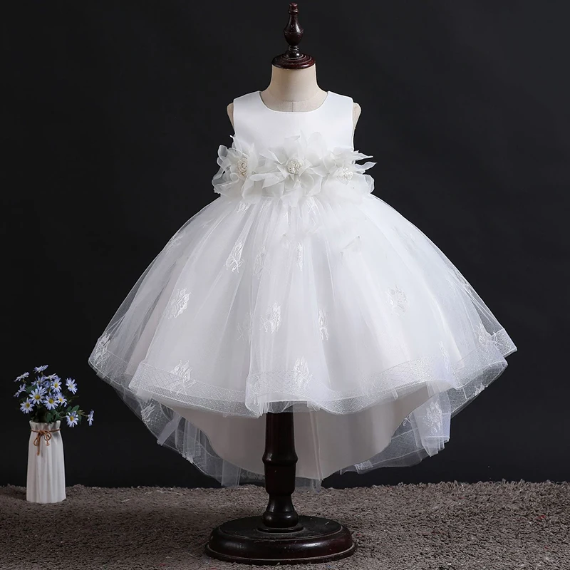 Flower Girls Princess Wedding Party Trailing Dress Teenager Girl Elegant Ball Gown Dresses Children Kids Vestidos for 3-10Years