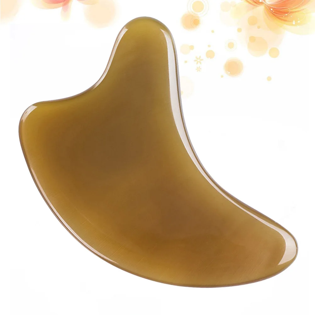 

1 шт., скребковый массажный инструмент с бычьим рогом, 5 мм, гладкая доска Гуаша для лица, шеи, тела, облегчения боли и релаксации, скребковая доска с рогом