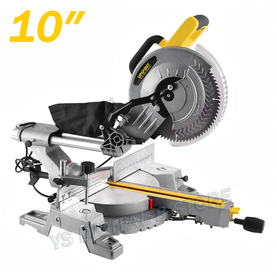 1800W Compound Sliding Miter Saw 10″Doublerail pushpull Aluminum saw Woodworking Aluminum Profile Cutting Machine Cutt Tool