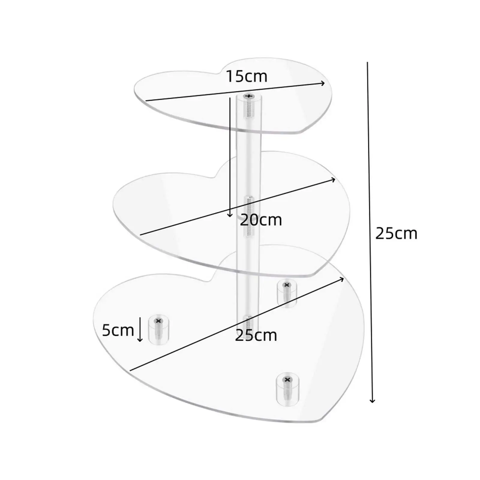 

Acrylic Cake Stand Cake Shelf Large Clear Decorative Three Layer Centerpiece