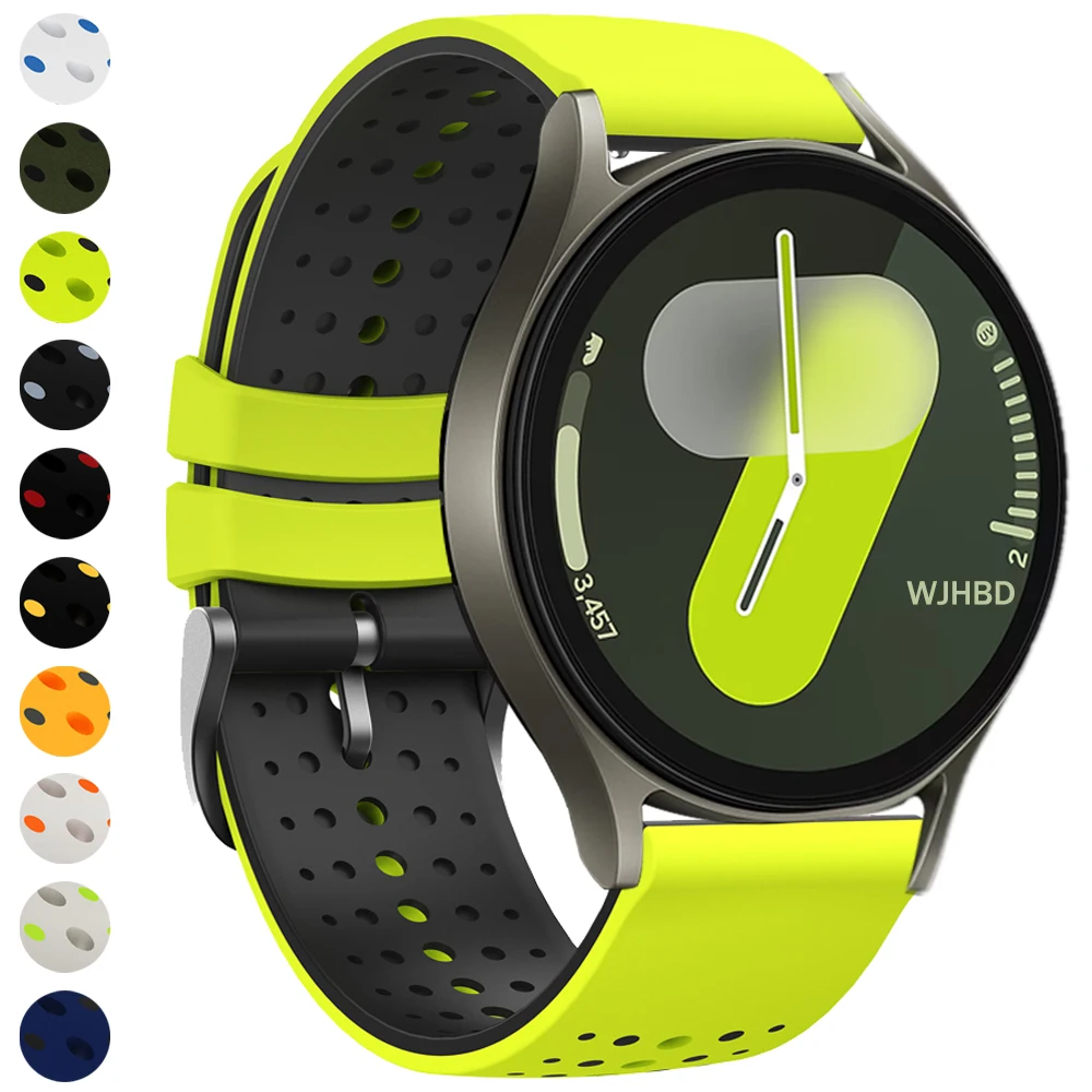 Armband aus Sport-Silikon für Samsung Galaxy Watch 7 LTE (40mm, 44mm), kompatibel mit Galaxy Watch 6, 5, 4, 5 Pro, Active 2, Gear S3.