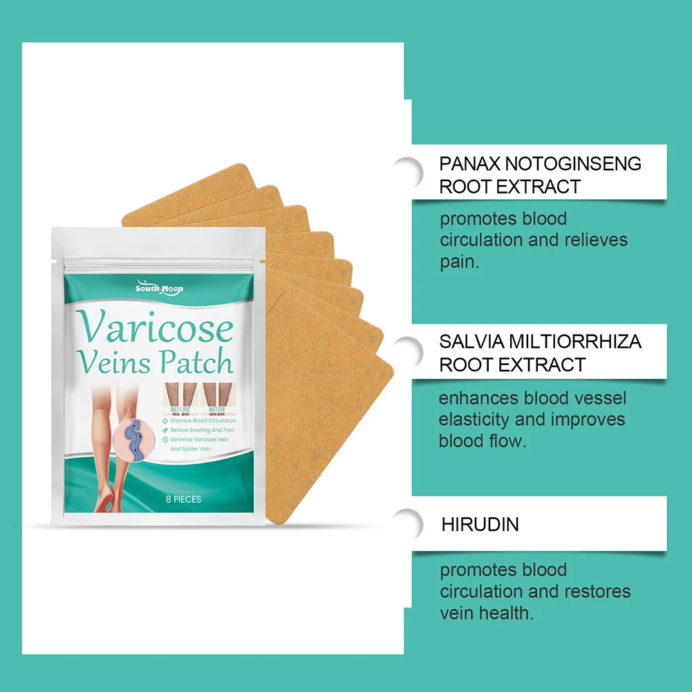 8pcs/Box Vein Target Patch Varicose Veins Treatments For Leg Natural Ingredients Leg Treatments For All Skin Types view 4