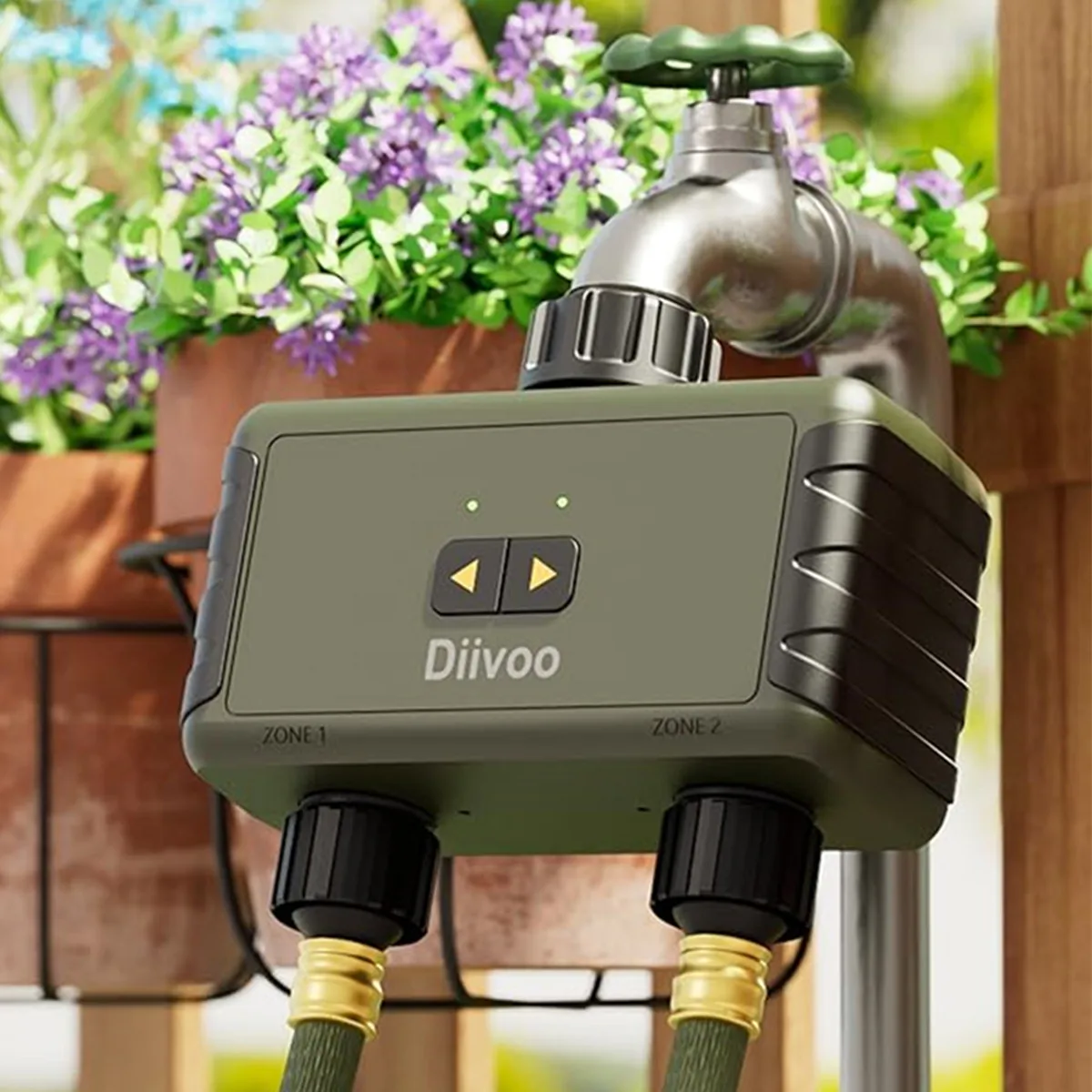 

Diivoo 1/2/3 Zones Garden Watering Timer Wifi Automatic Irrigation Controller Smart Water Valve Garden Automatic Watering System