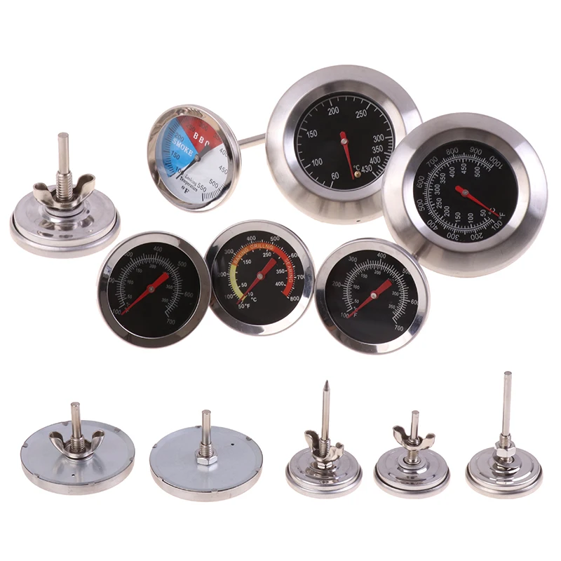 BBQ Smoker Grill Stainless Steel Thermometer Temperature Gauge 50-800 Degree Fahrenheit 10-400/50-350/50-500 Degrees Celsius 1PC