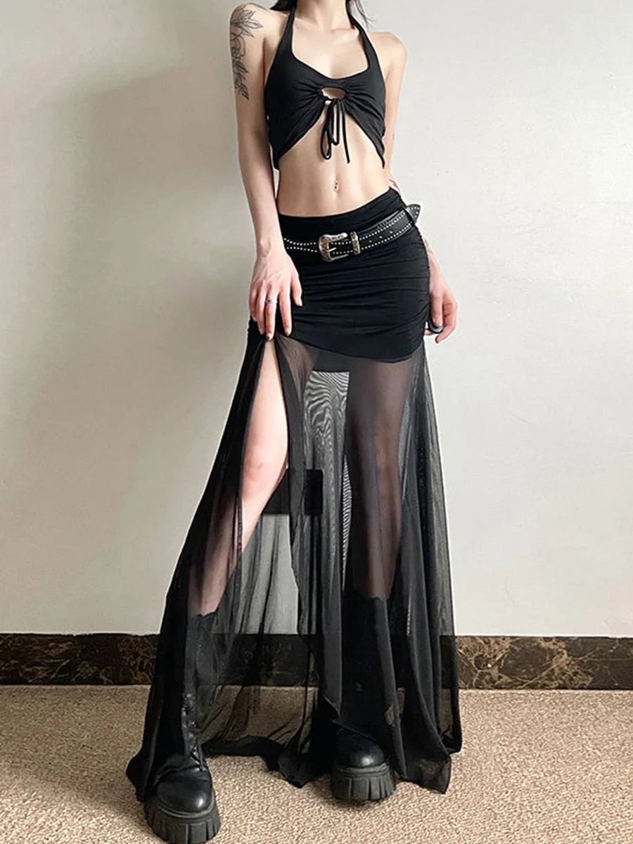 

Юбка Sli f со мной для женщин, юбка трапециевидной формы с высокой талией, корейская юбка на молнии для похудения, длинная...