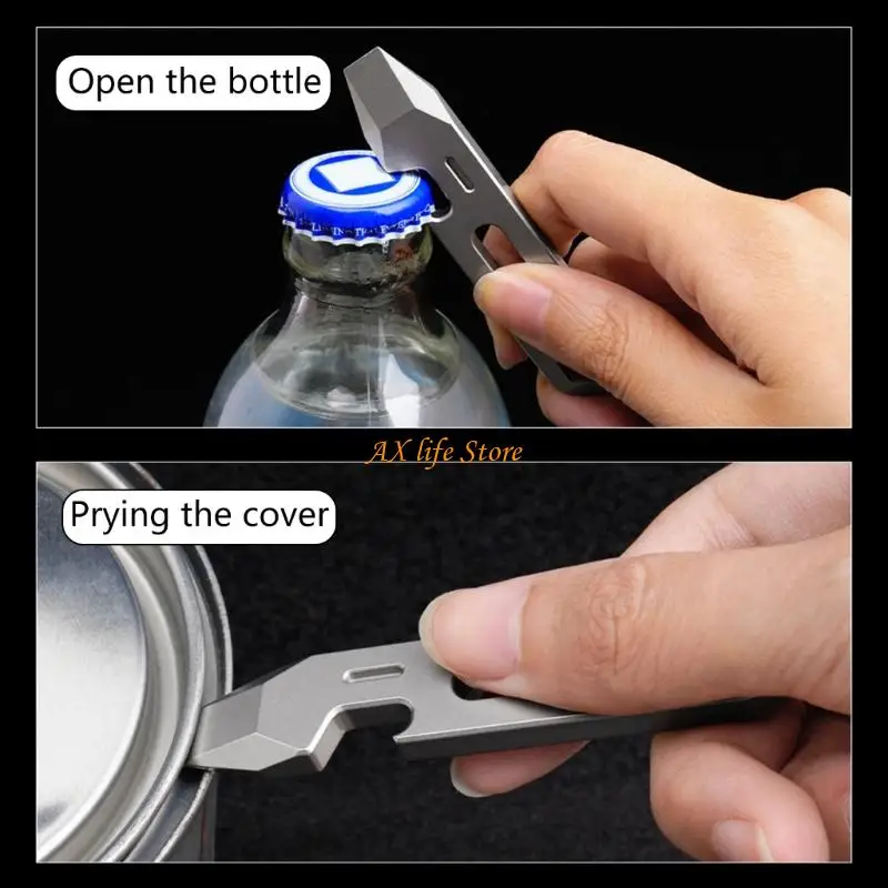 

J2HA Lightweight Titaniums Screwdriver Bottle Opener Tool Ruler Camping Accessory