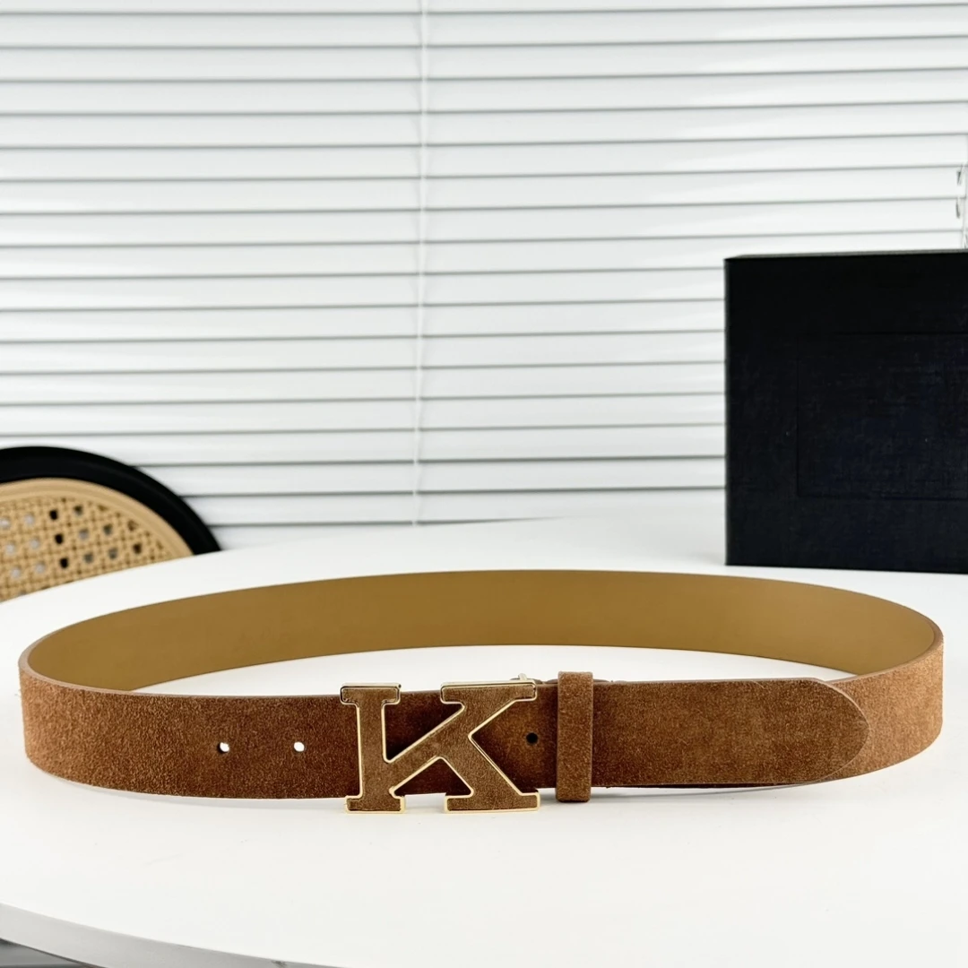

Men Genuine Leather Fashion Luxur Weaving straps NEW High Quality K Letter Designer Belt Denim Formal Black 3.5cm Ki ton04