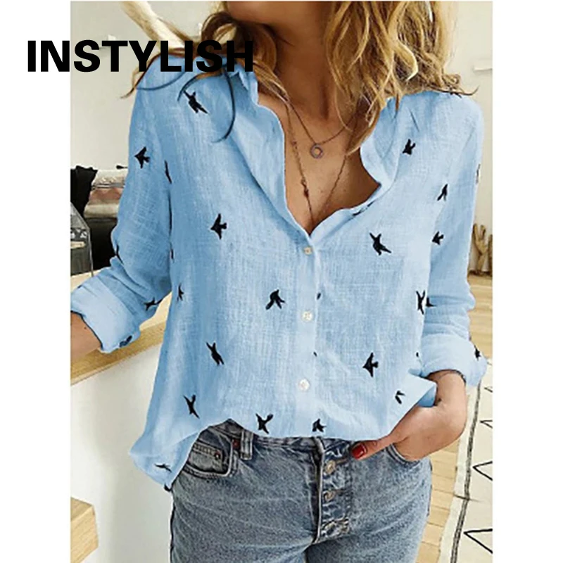 Women Casual Long Sleeve Cotton Linen Shirt Elegant Solid Cardigans Autumn Button Lapel Shirt Loose Oversized Blouse Tunics