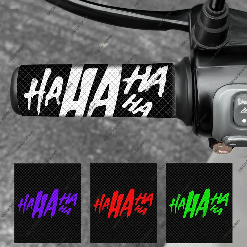 2Pcs HAHAHA Graffiti Handle Grip Stickers Waterproof Anti-Slip Vinyl Decals for Motorcycle Bike E-Bike, Multi Colors Available