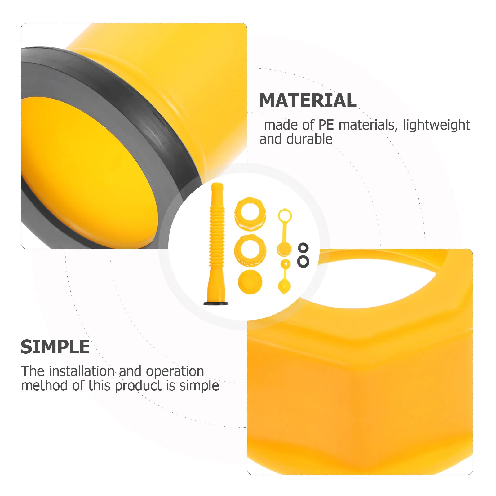 

1Set Gas Can Nozzle Replacement Sturdy ABS Spout Kit Compatible with Fuel Cans Fast Flow Design for Long Term Use Gas Refill