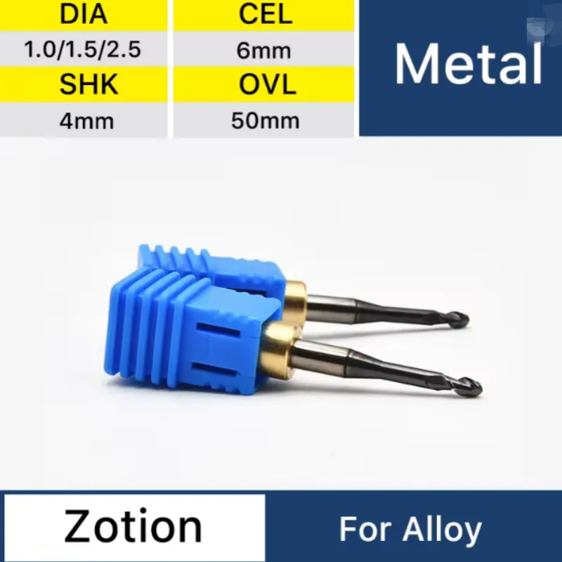 

XANGTECH Zotion Metal Milling Bur D4 1.0/1.5/2.5mm For Dental Titanium And Co Cr Alloy Dental Milling Cutters Dental Lab