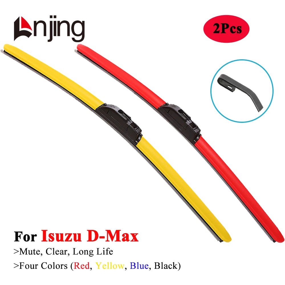 

LNJING Colorful Wiper Blades For Isuzu D-Max RA RC RT RG Pick Up 2002 2005 2012 2016 2019 2020 2022 2023 2024 Red Blue Brushes