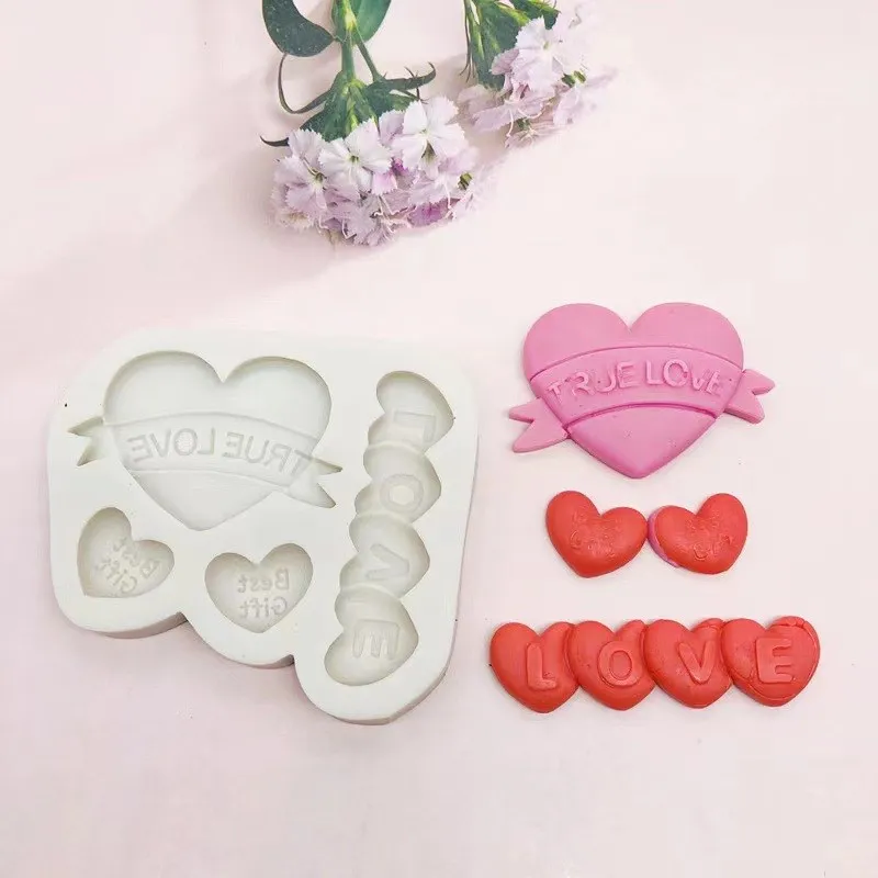 Multi-style Love Silicone Mold DIY Love Fondant Cake Decoration Dessert Pastry Cookies Candy Baking Kitchen Utensils Accessories