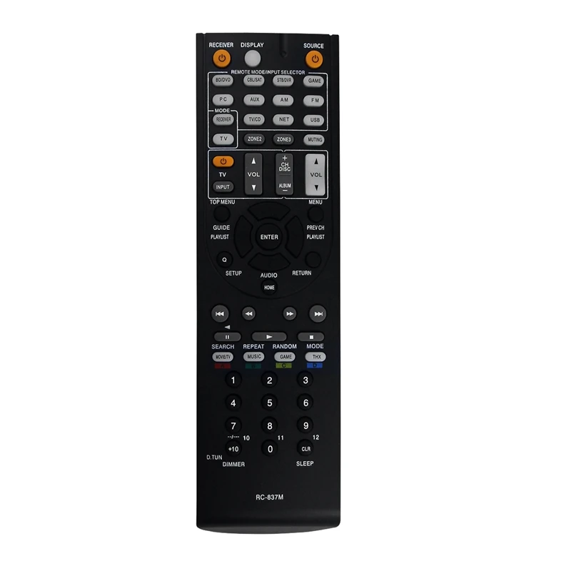 

RC837M Replace Remote Control For Onkyo AV Receiver TX-NR616 TXNR616 Remote Control Replacement Accessories