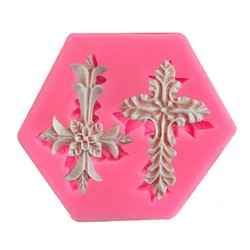 2 even the flower-shaped cross cake mold DIY silicone fondant baking tools hand drop glue ornaments