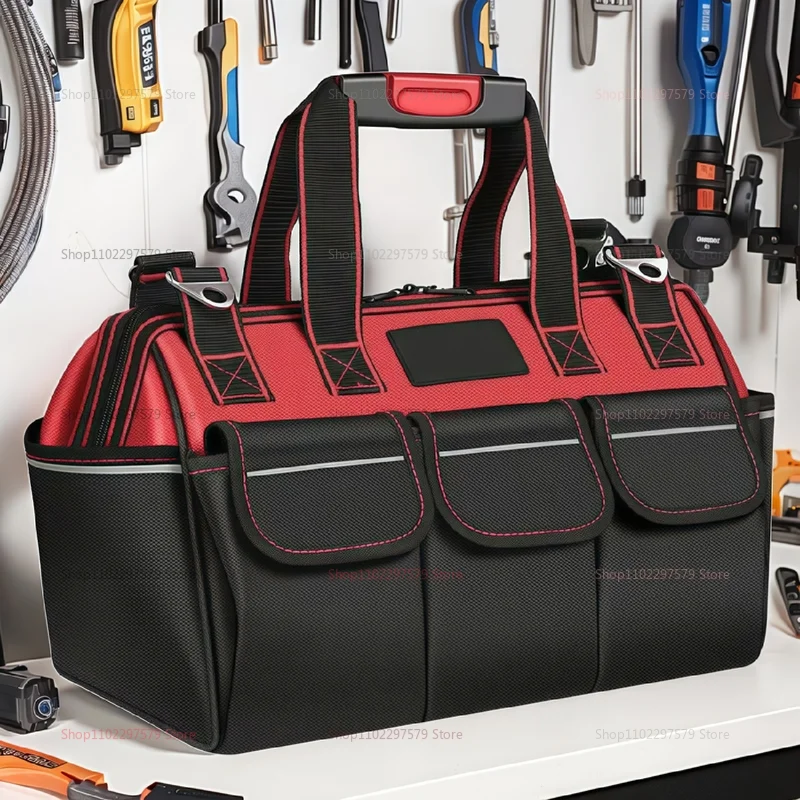 

2024 Heavy Duty 1680D Oxford Electrician Tool Bag Waterproof Wrench Organizer Multifunction Work Storage Bag for Contractors