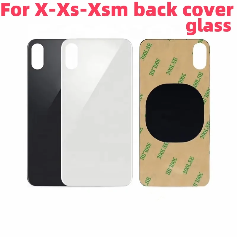 Back Glass+3M glue For IPhone X-Xs-XsM Back Cover Glass Fast Replacement High Quality Housing Battery Cover Big Hole Rear Glass